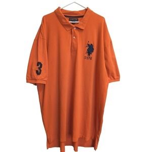 US Polo Orange USPS Horse Logo# 3 Polo Shirt Size 3XL Men's